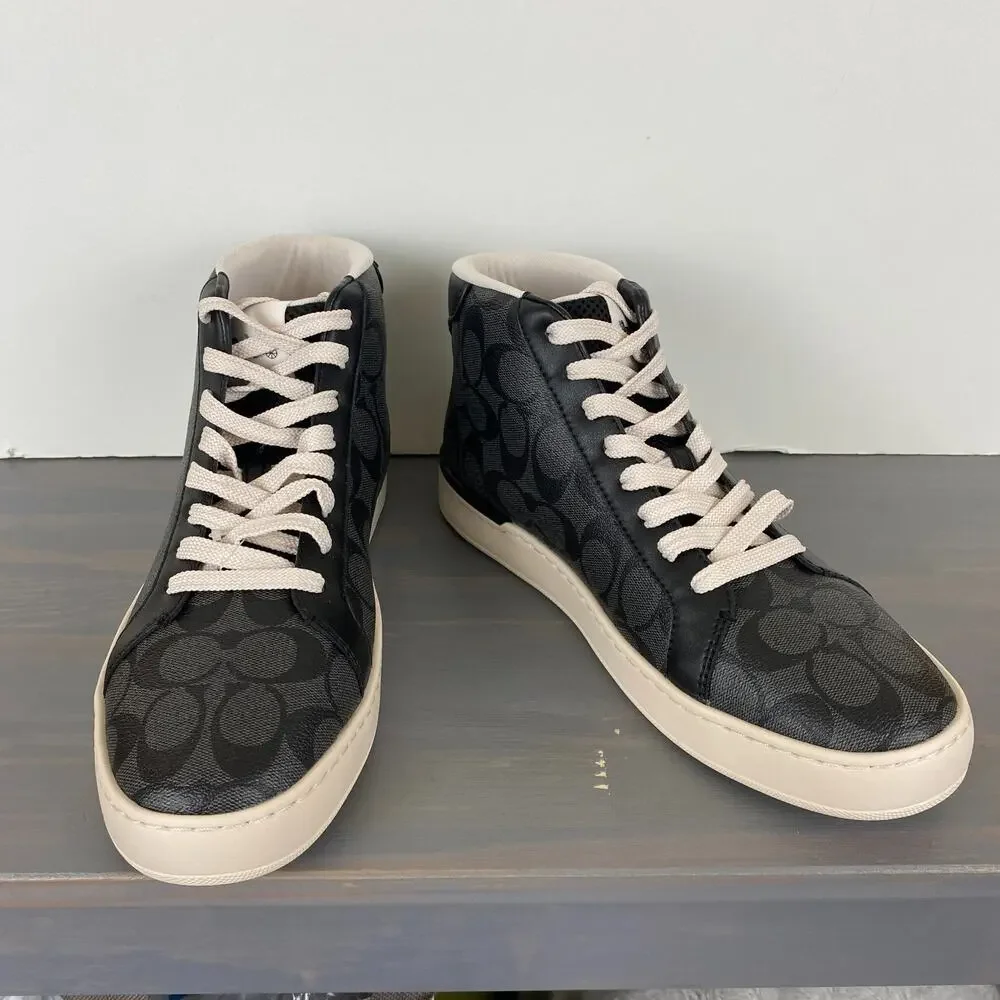 Coach Clip High Top Men’s Sneaker Charcoal Black G5385 Size 10D NWOB - Picture 3 of 11